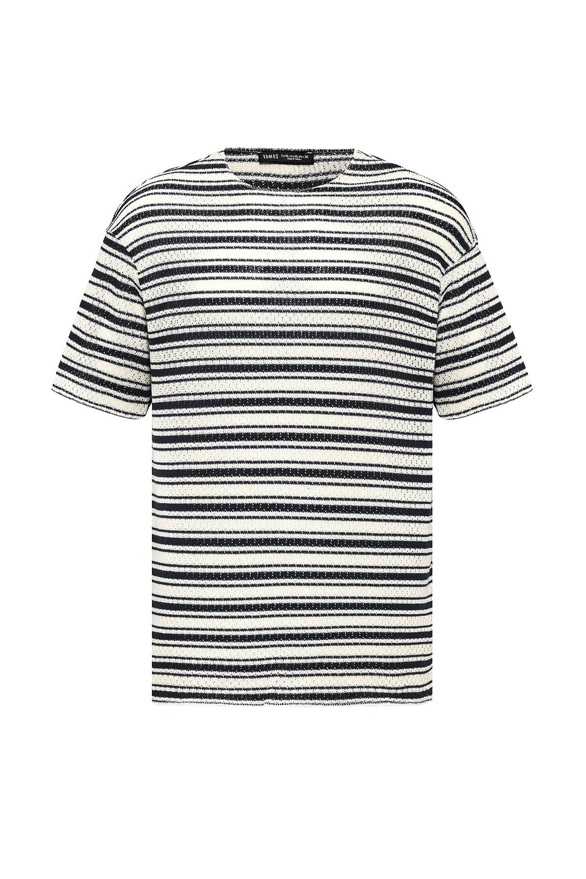 Oversized Striped Knit T-Shirt
