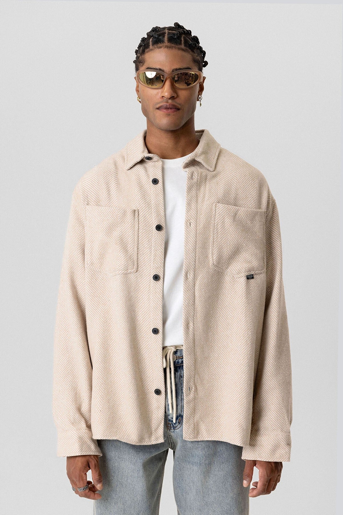 Oversized Lumberjack Shirt with Double Pockets