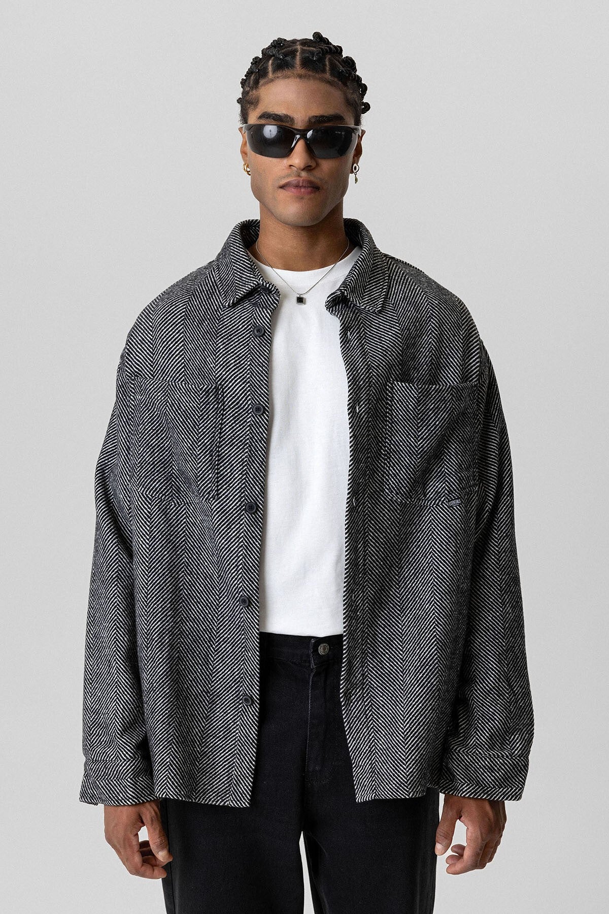 Oversized Lumberjack Shirt with Double Pockets