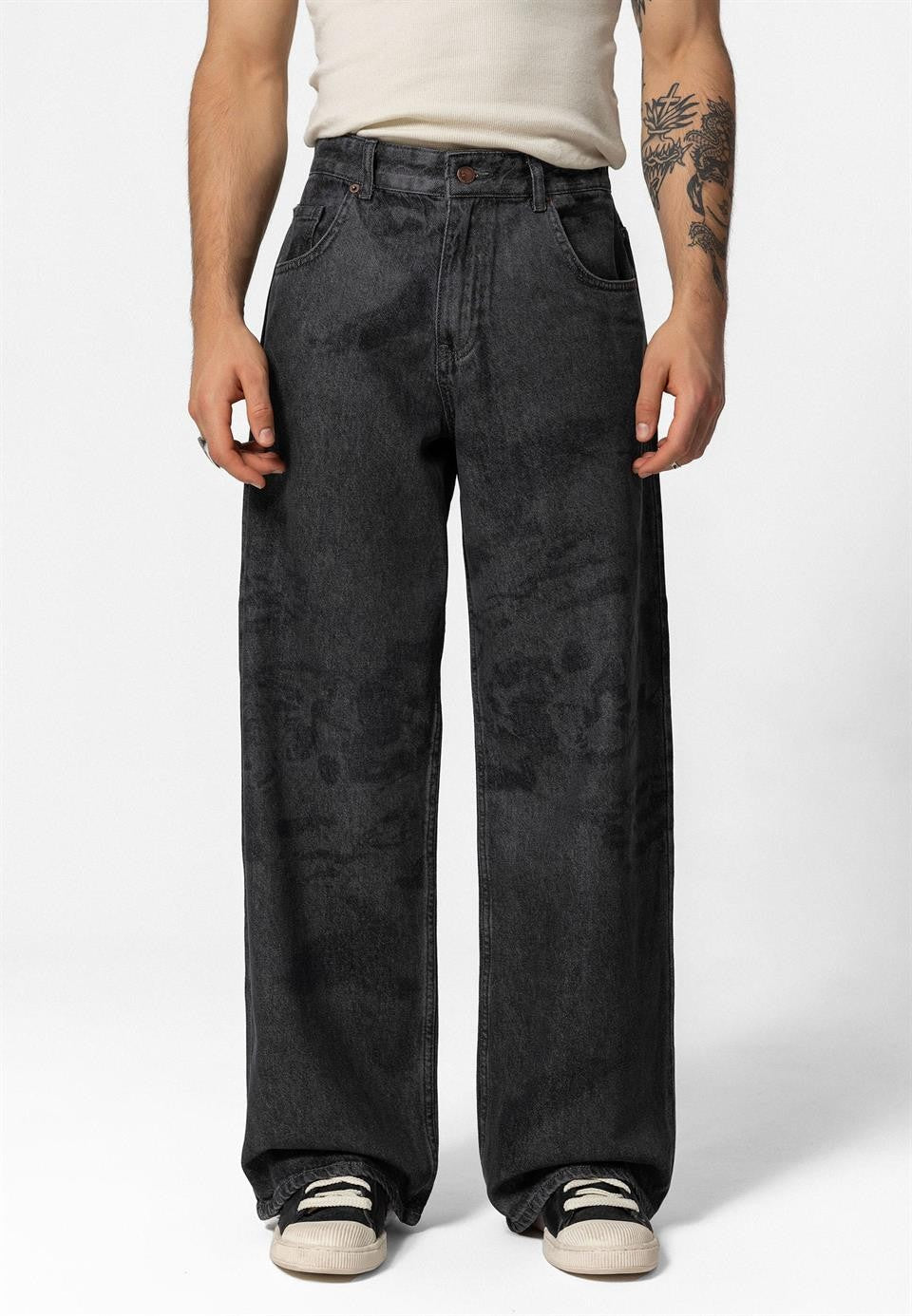 Laser-Printed Baggy Jeans