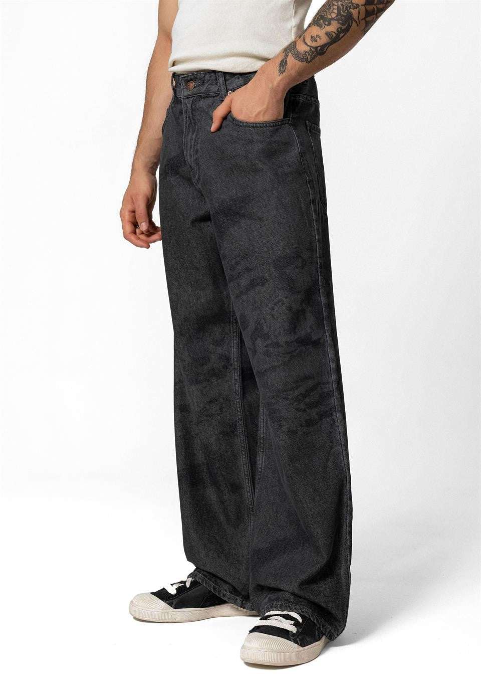 Laser-Printed Baggy Jeans