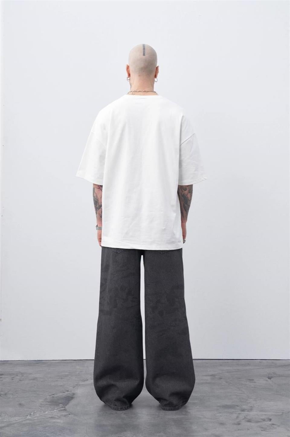 Laser-Printed Baggy Jeans