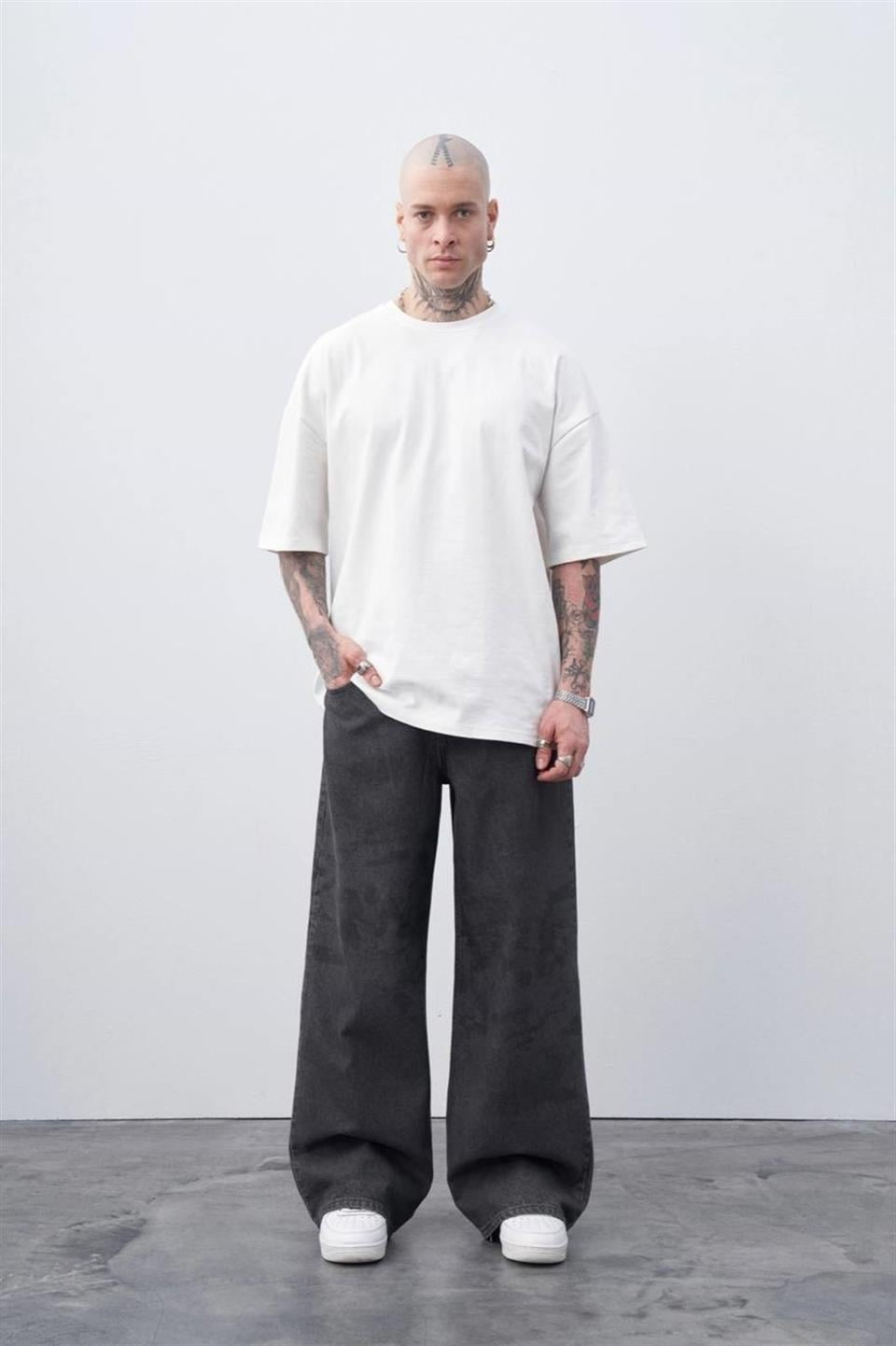 Laser-Printed Baggy Jeans
