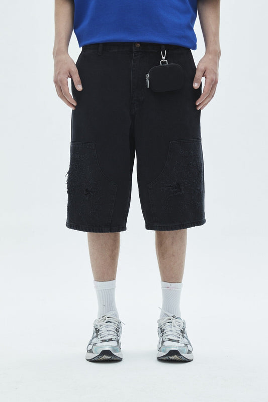 Oversized Denim Bermuda Shorts 40-224