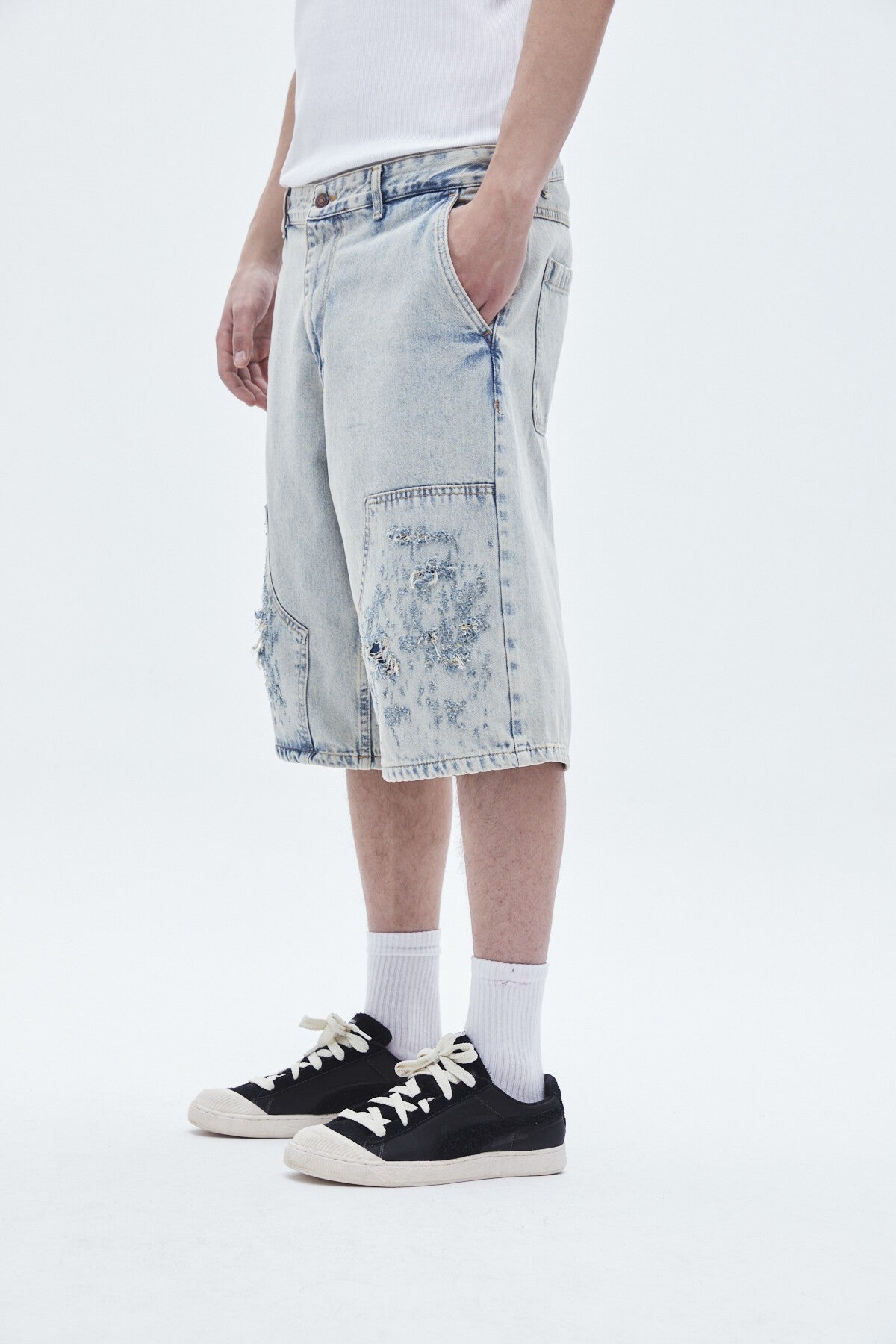 Oversized Denim Bermuda Shorts 40-224