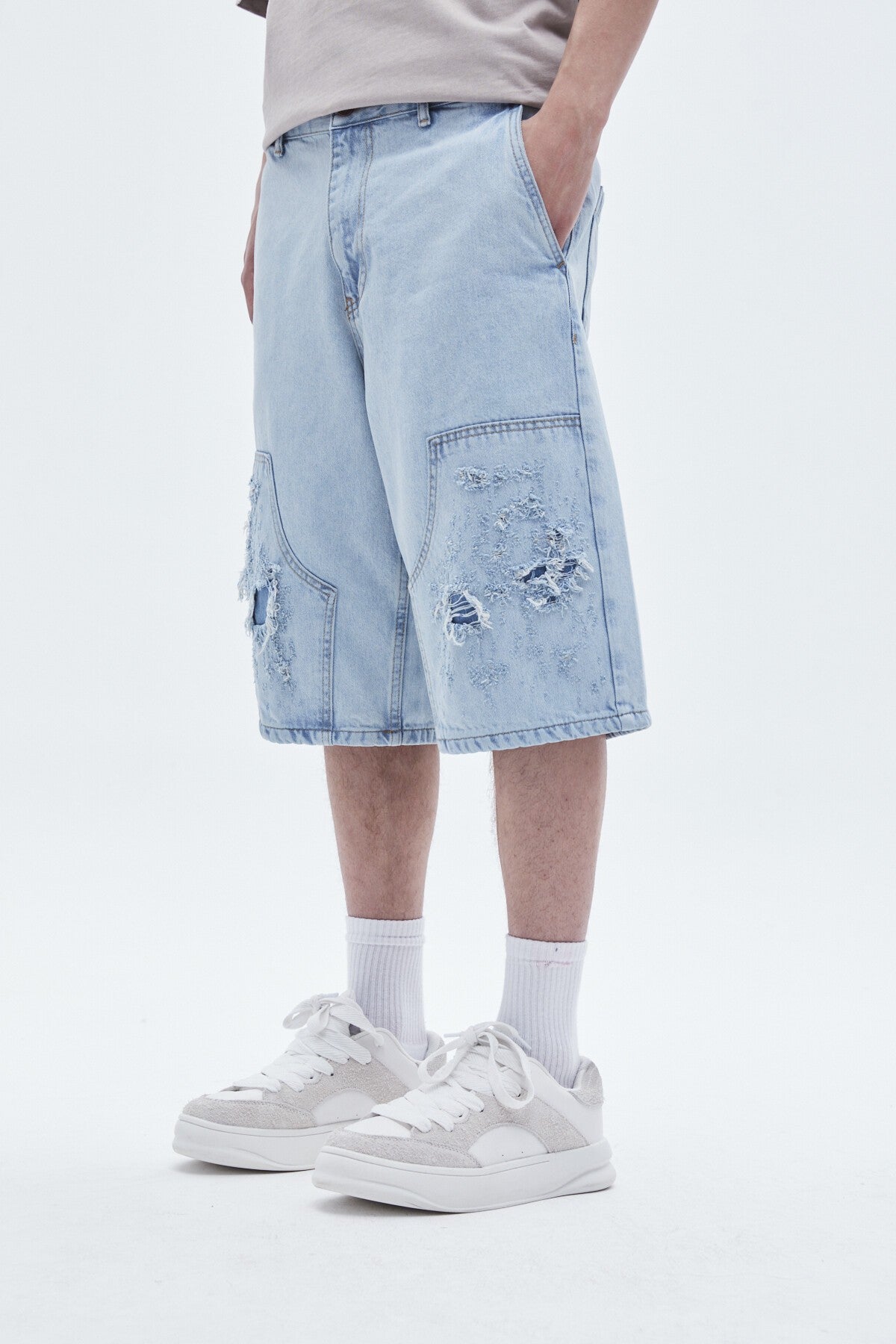 Oversized Denim Bermuda Shorts 40-224
