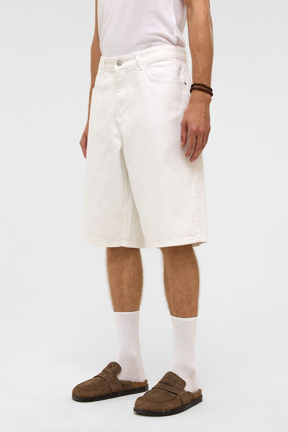 Oversized Denim Bermuda Shorts