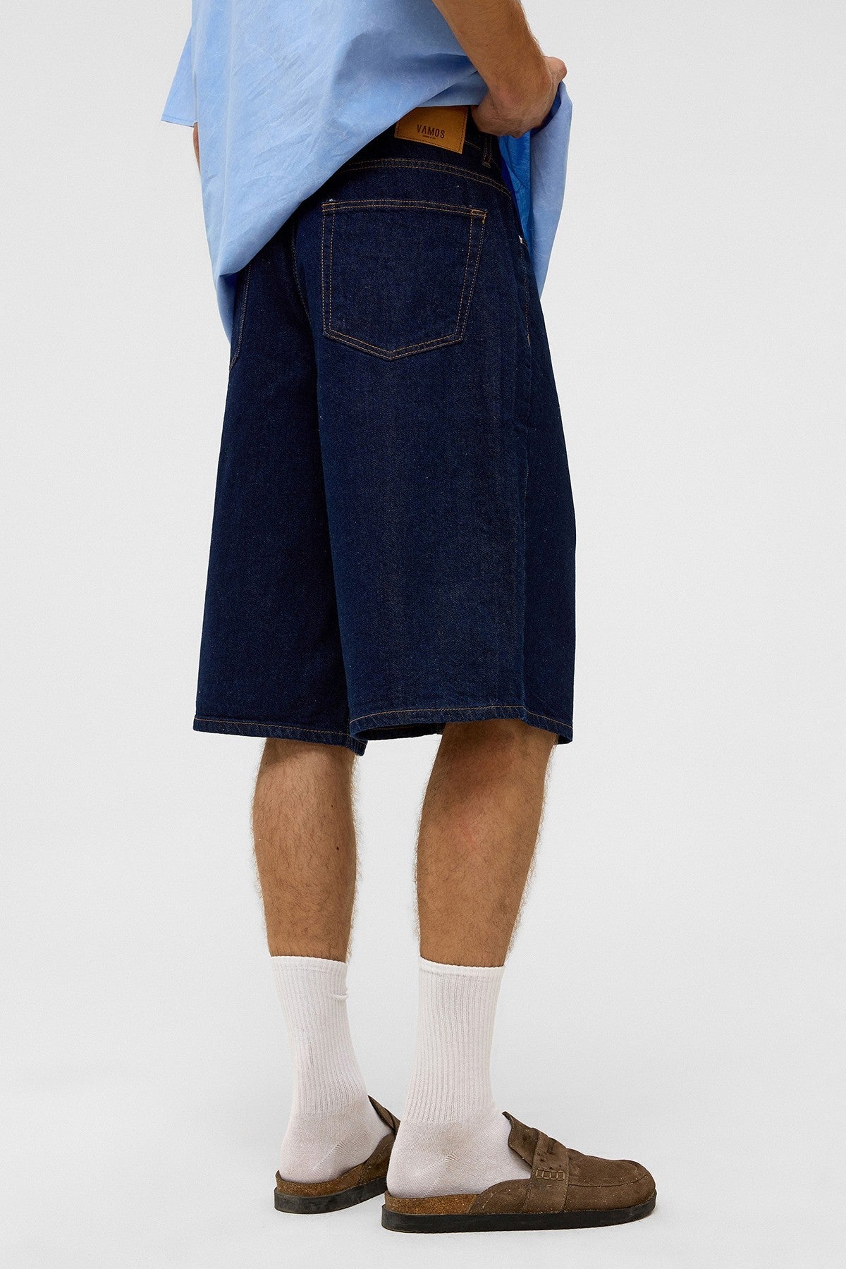 Oversized Denim Bermuda Shorts