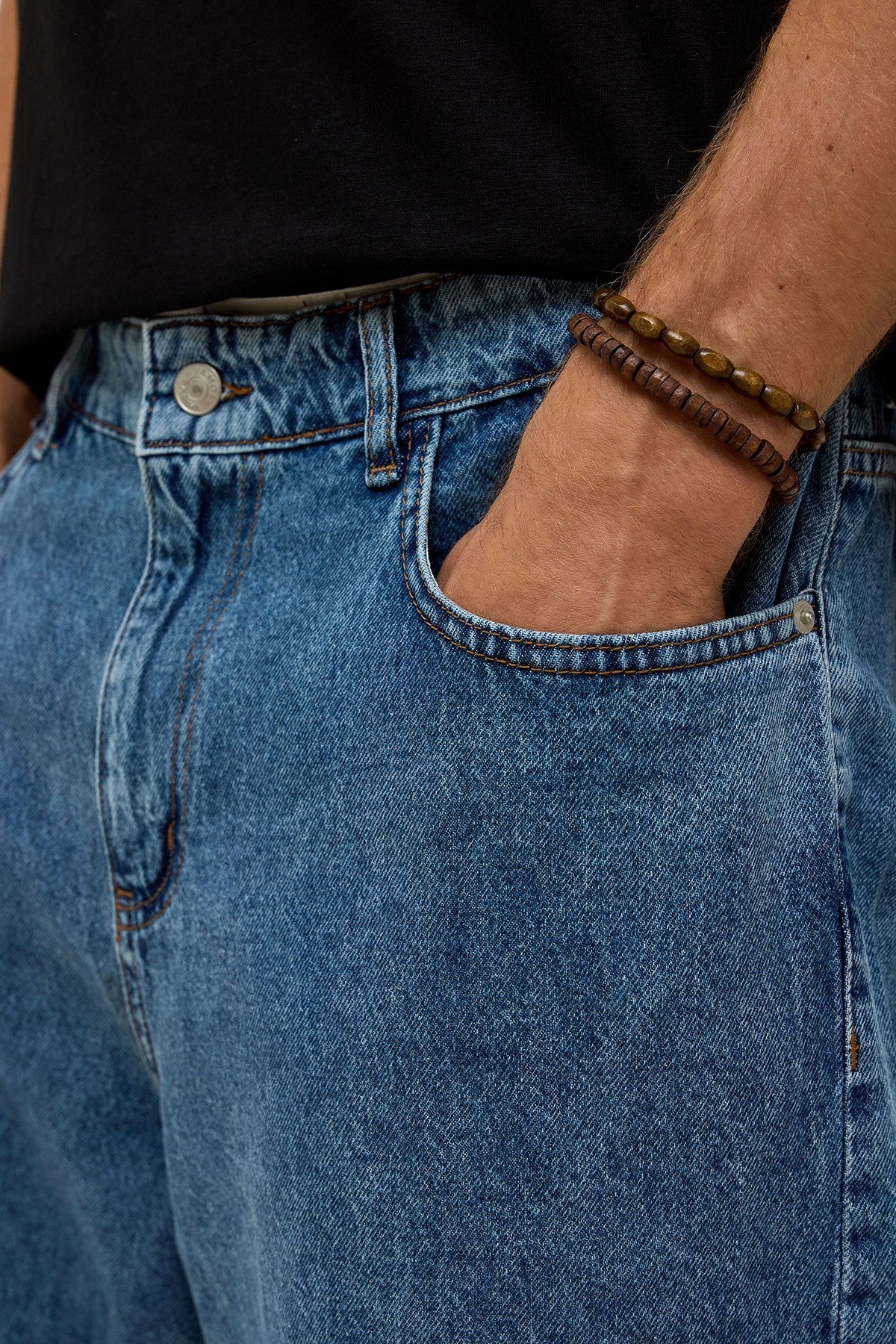 Oversized Denim Bermuda Shorts 40-285