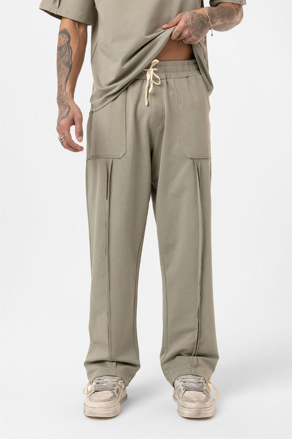 Printed Cuffed Pants Sweatsuit Set 40-293