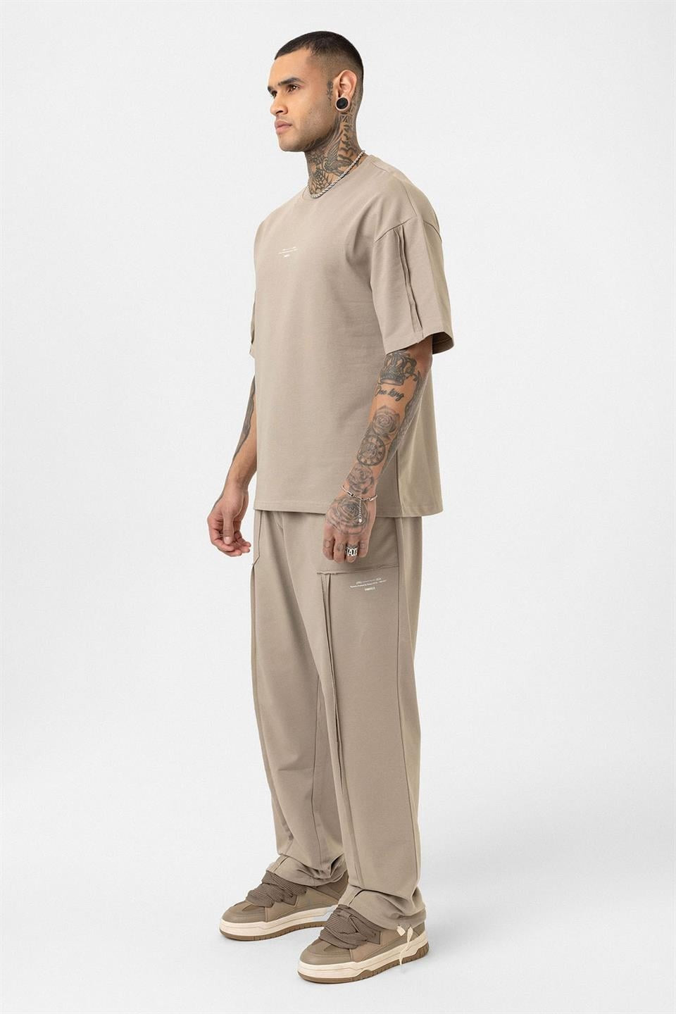 Printed Cuffed Pants Sweatsuit Set 40-293