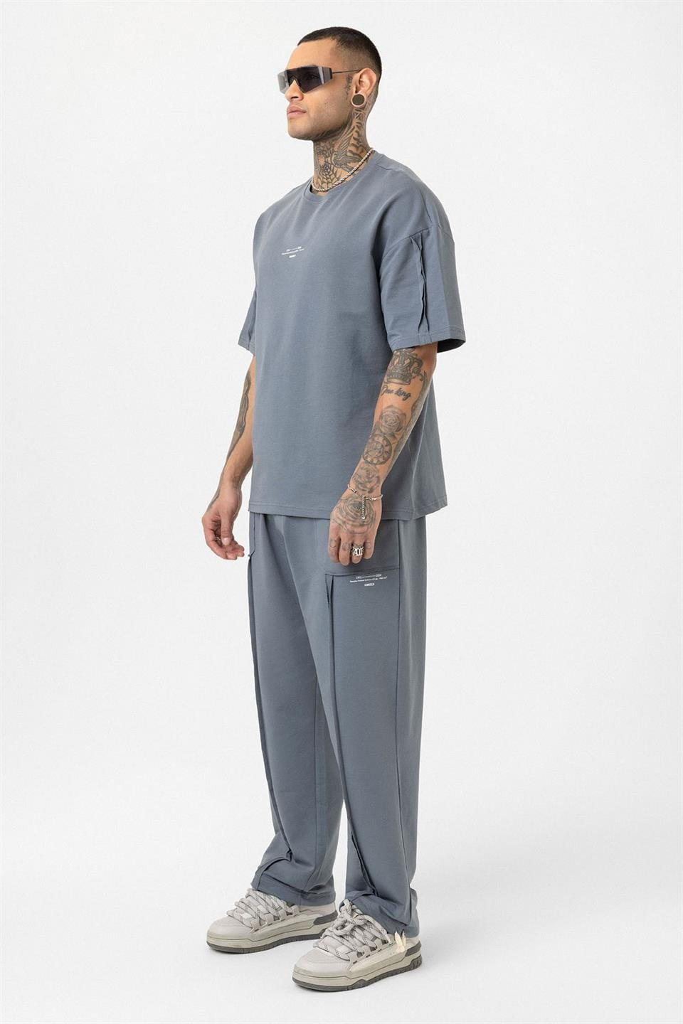 Printed Sweatpants with Cuffed Legs