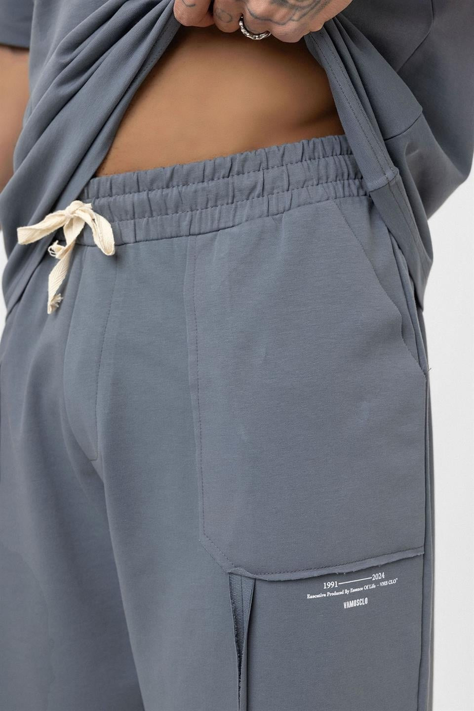 Printed Sweatpants with Cuffed Legs