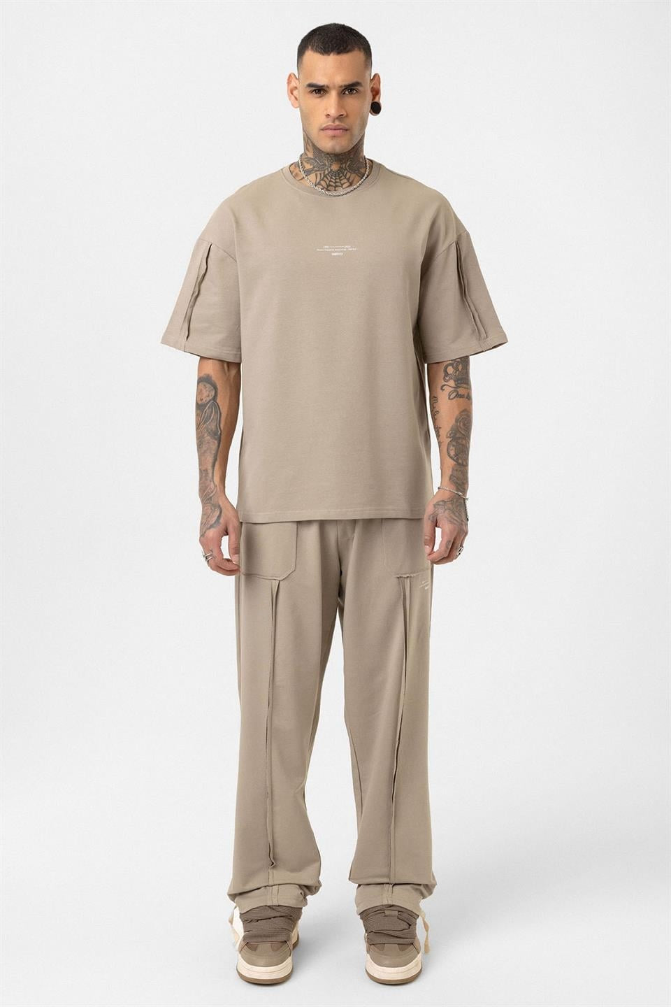 Printed Cuffed Pants Sweatsuit Set 40-293