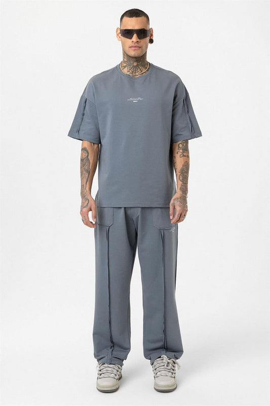 Printed Sweatpants with Cuffed Legs