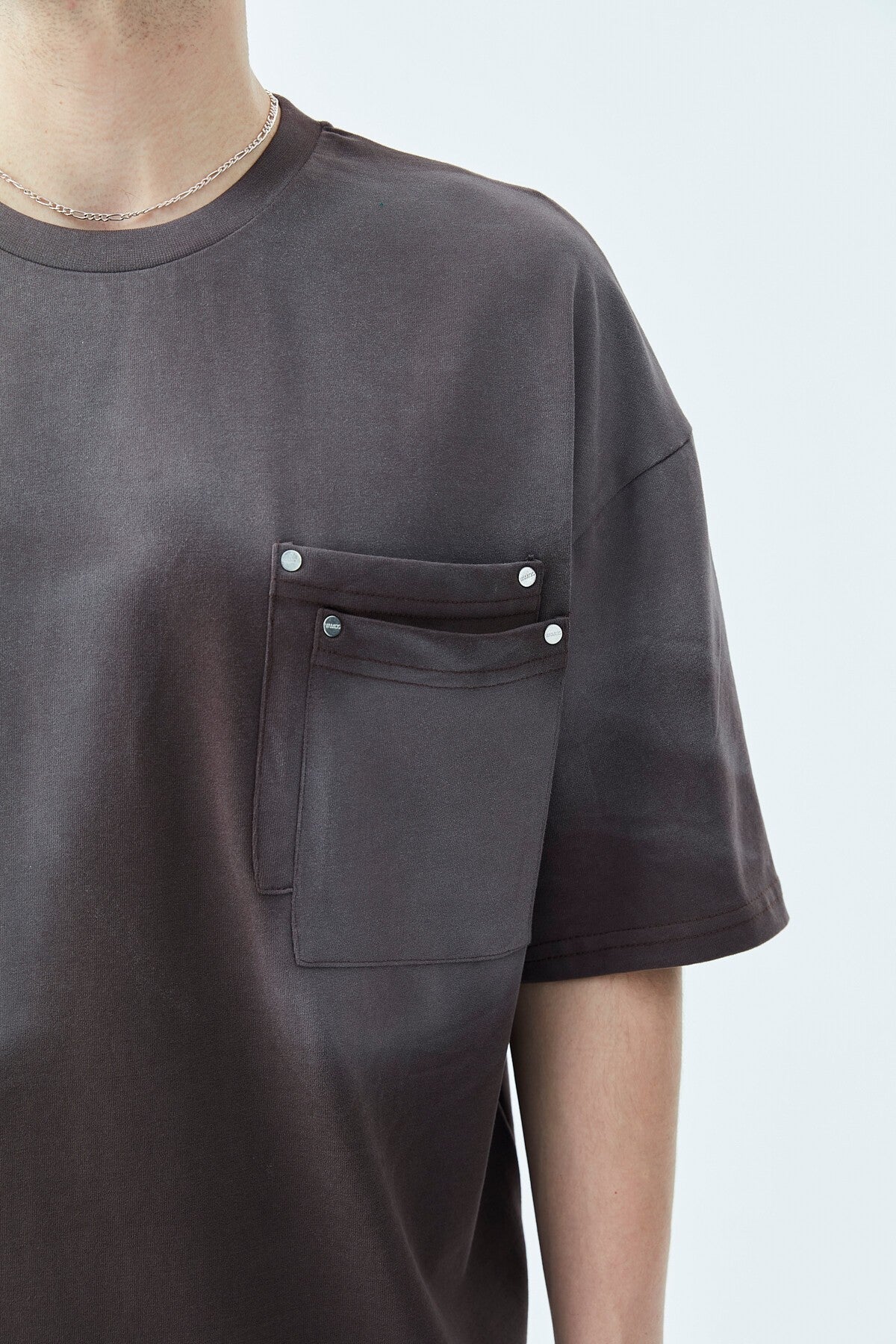 Oversized T-Shirt with Washed Pocket Detail