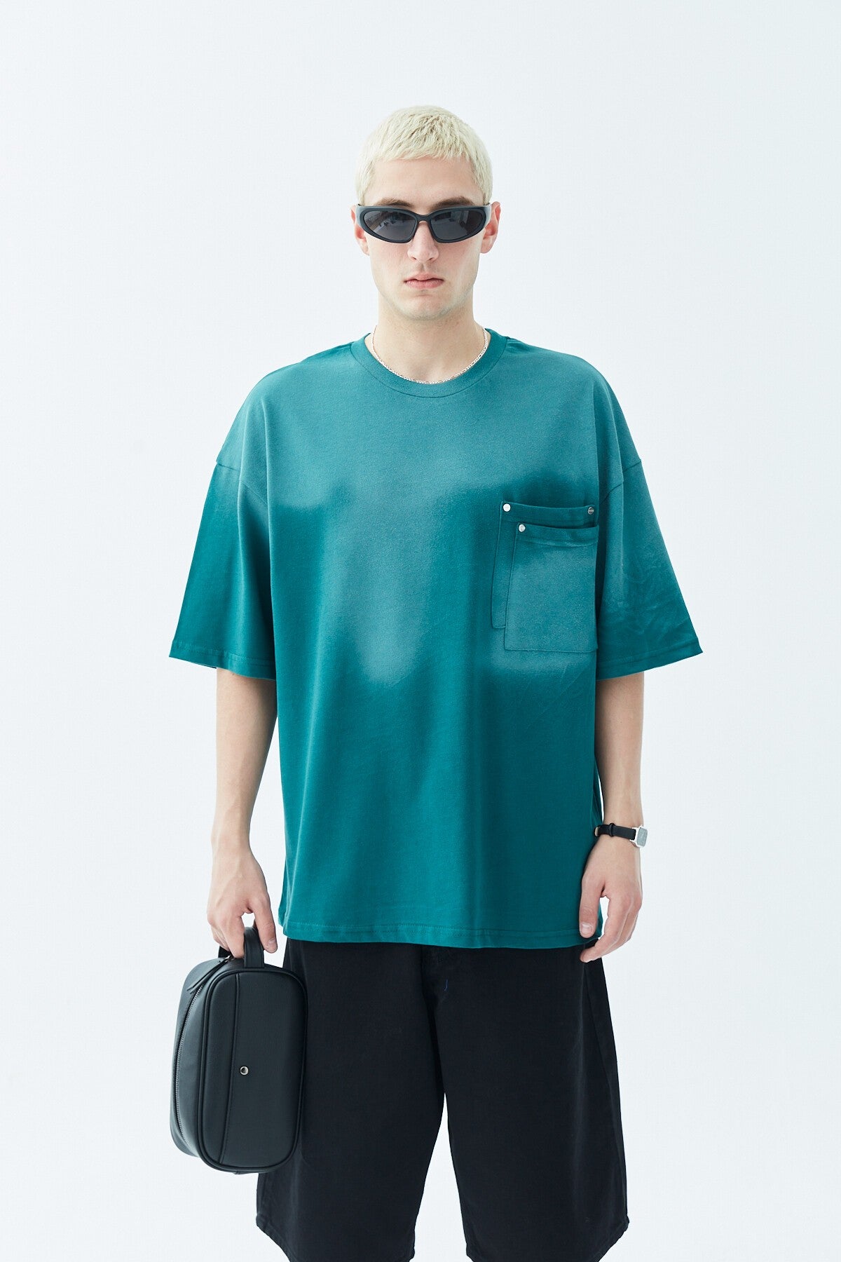 Oversized T-Shirt with Washed Pocket Detail