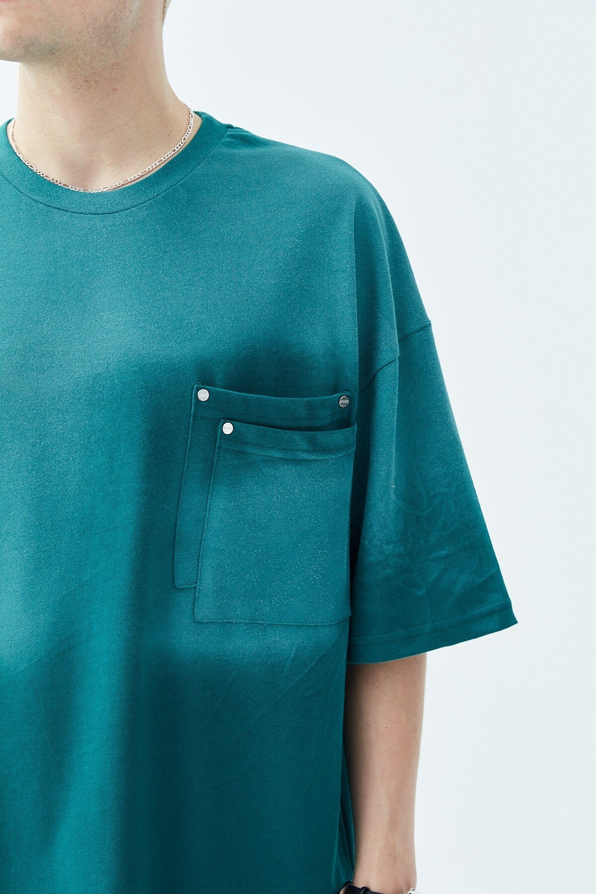 Oversized T-Shirt with Washed Pocket Detail