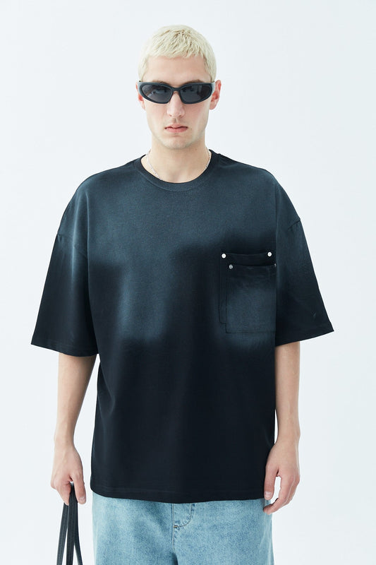 Oversized T-Shirt with Washed Pocket Detail