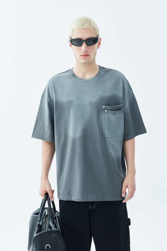Oversized T-Shirt with Washed Pocket Detail