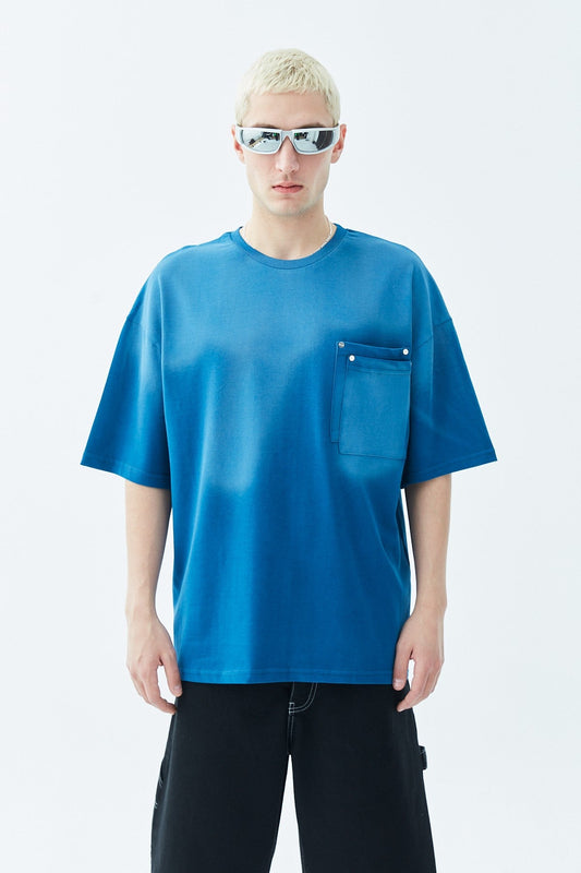 Oversized T-Shirt with Washed Pocket Detail