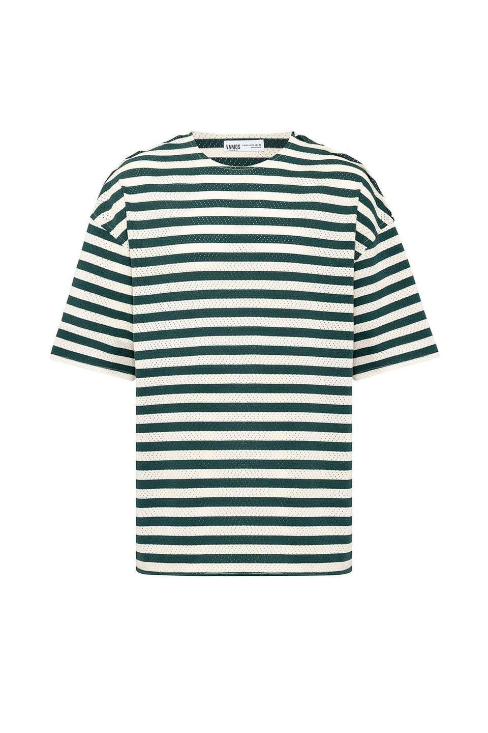 Oversized Striped Knit T-Shirt