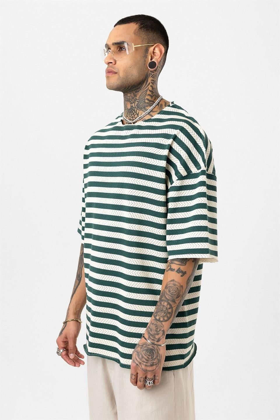 Oversized Striped Knit T-Shirt