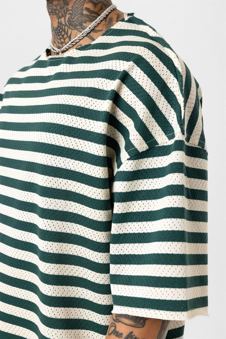 Oversized Striped Knit T-Shirt