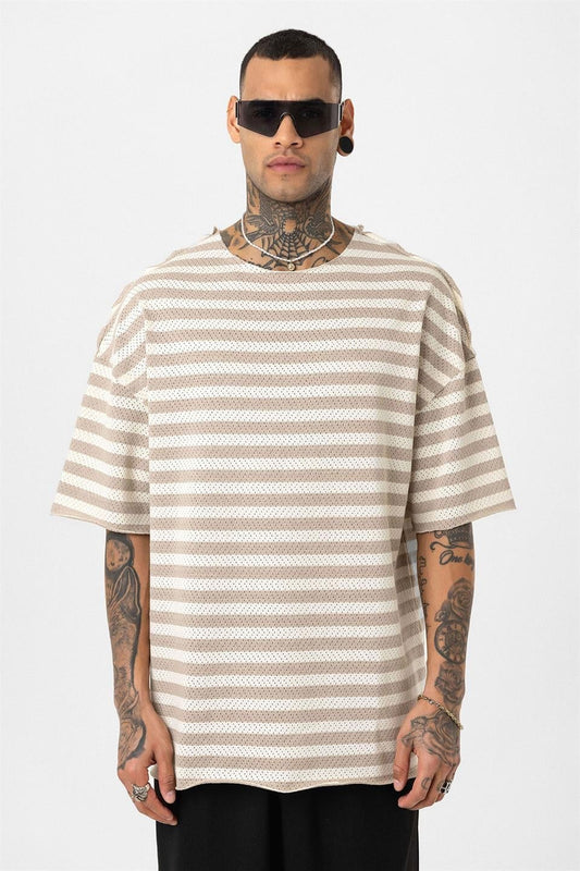 Oversized Striped Knit T-Shirt