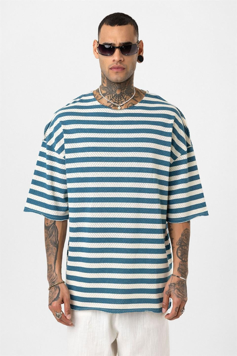 Oversized Striped Knit T-Shirt