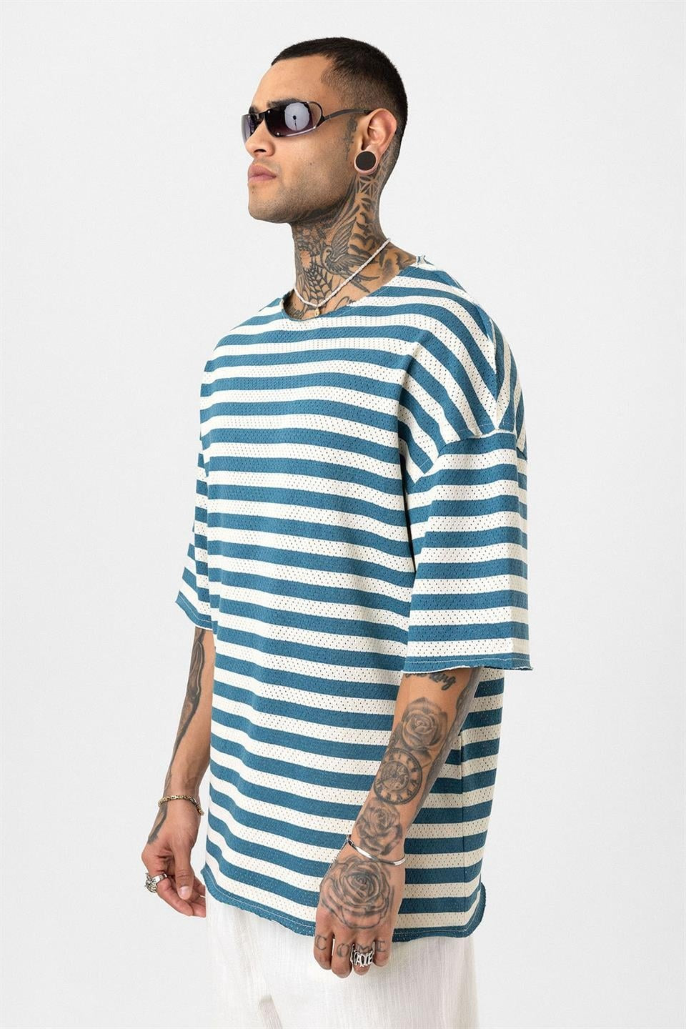 Oversized Striped Knit T-Shirt