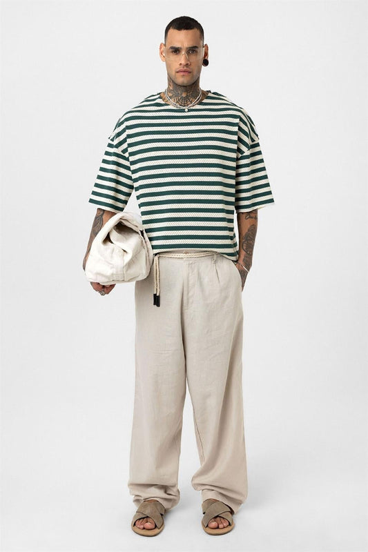 Oversized Striped Knit T-Shirt
