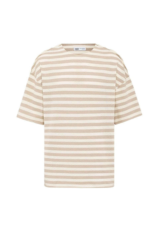Oversized Striped Knit T-Shirt