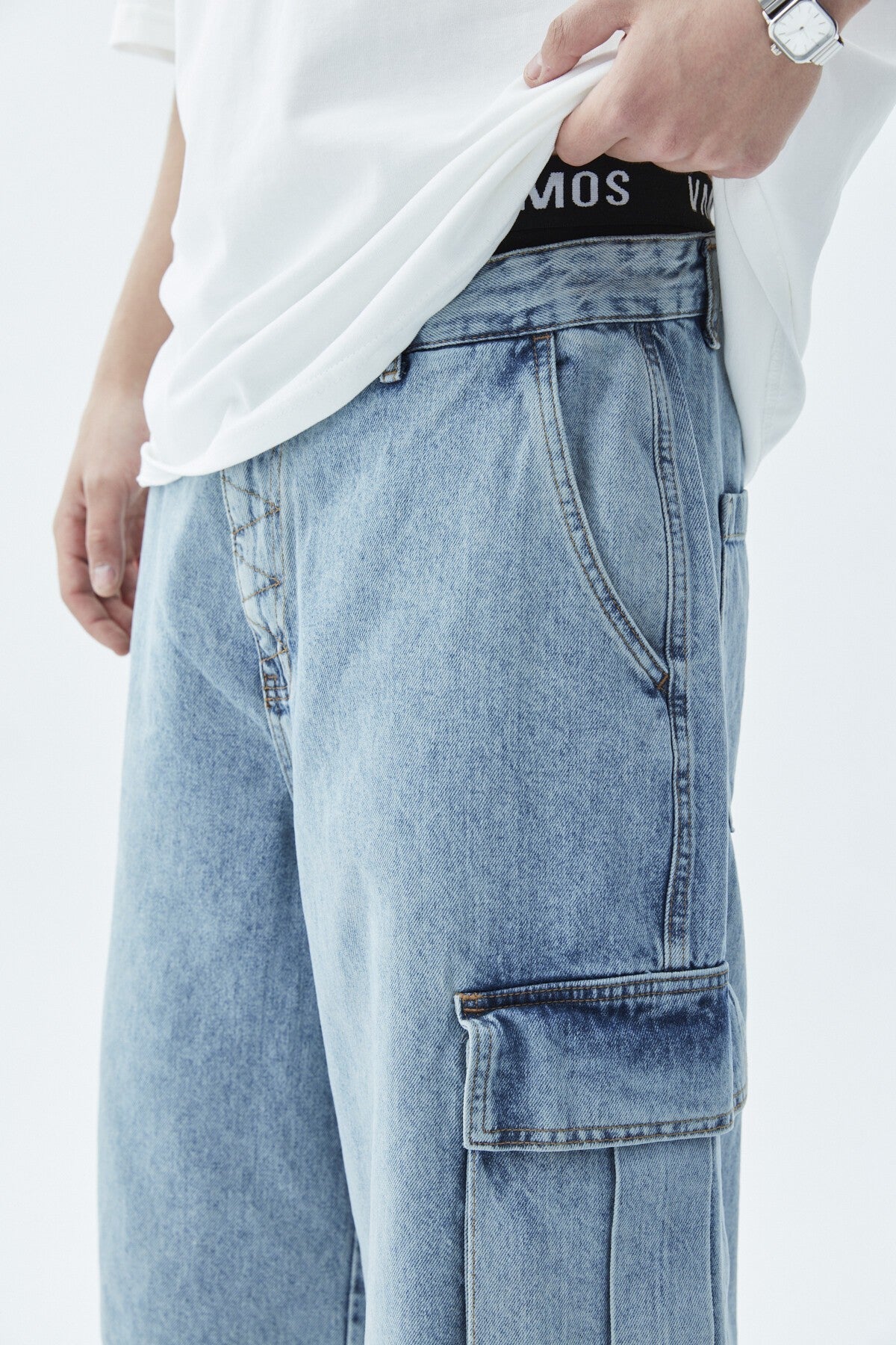 Oversized Denim Bermuda Shorts 40-433