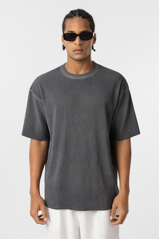 Machine-Washable Ottoman Basic Oversized T-Shirt