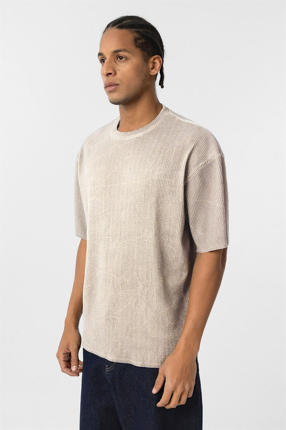 Machine-Washable Ottoman Basic Oversized T-Shirt