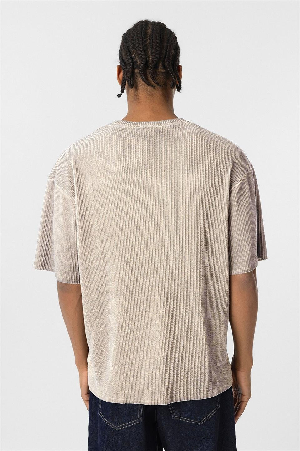 Machine-Washable Ottoman Basic Oversized T-Shirt