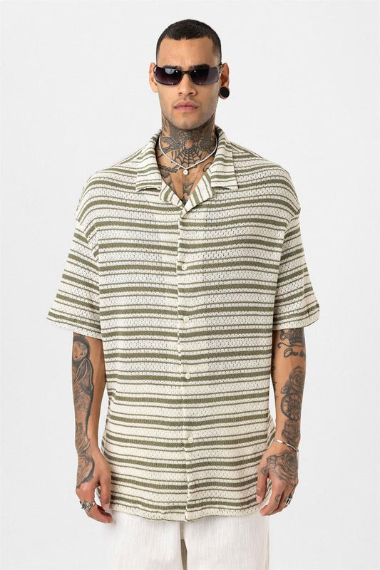 Oversized Striped Knit T-Shirt