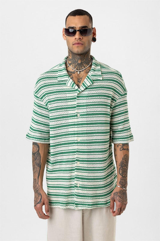 Oversized Striped Knit T-Shirt