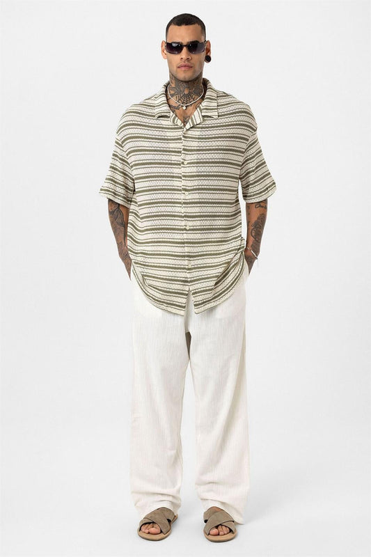 Oversized Striped Knit T-Shirt