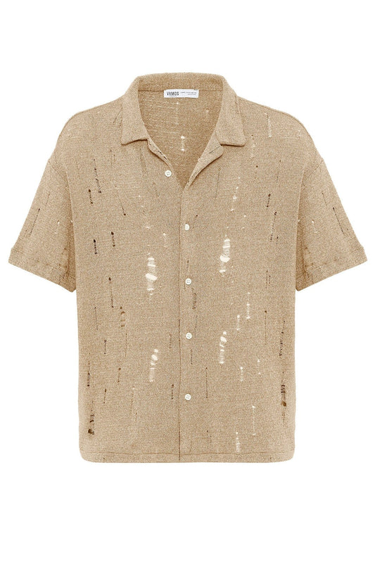 Oversized Knitted Shirt with Holes