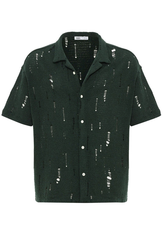 Oversized Knitted Shirt with Holes