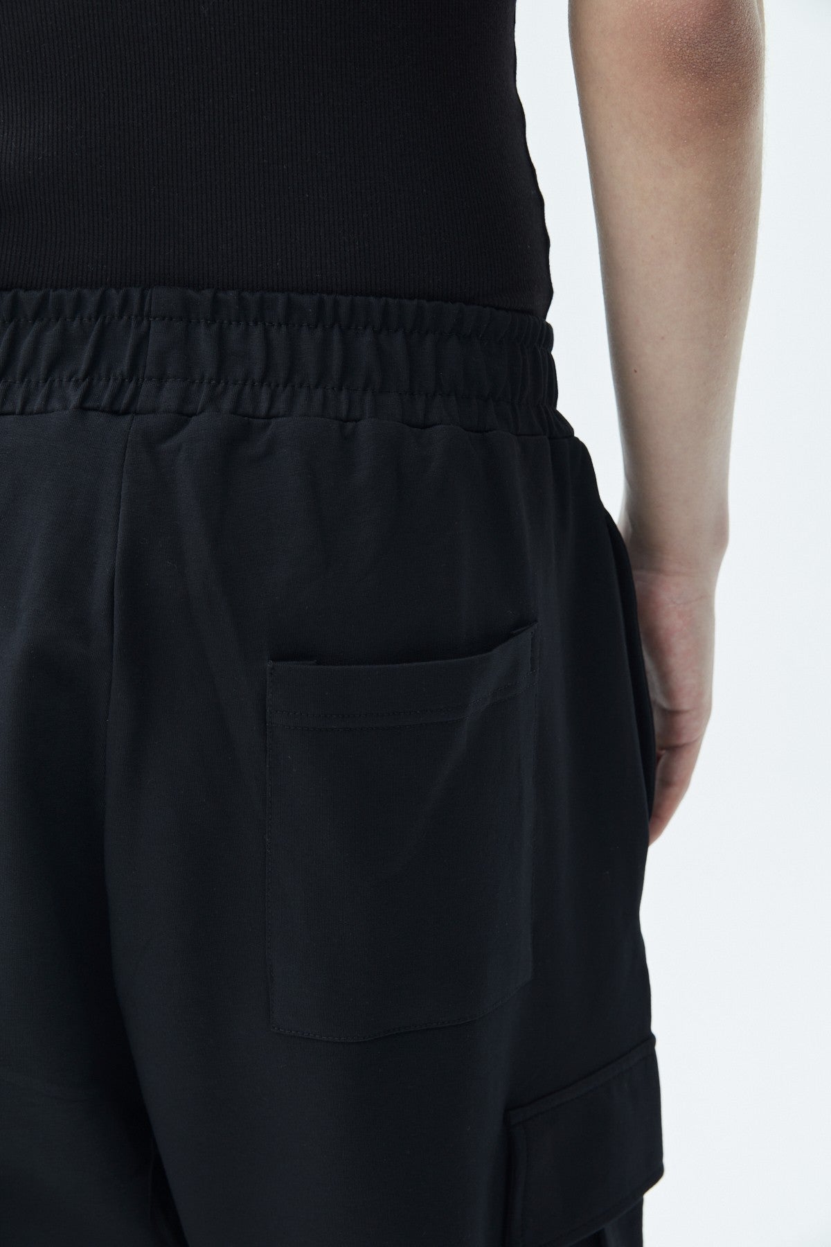 Waistband-Elastic Cargo Baggy Pants