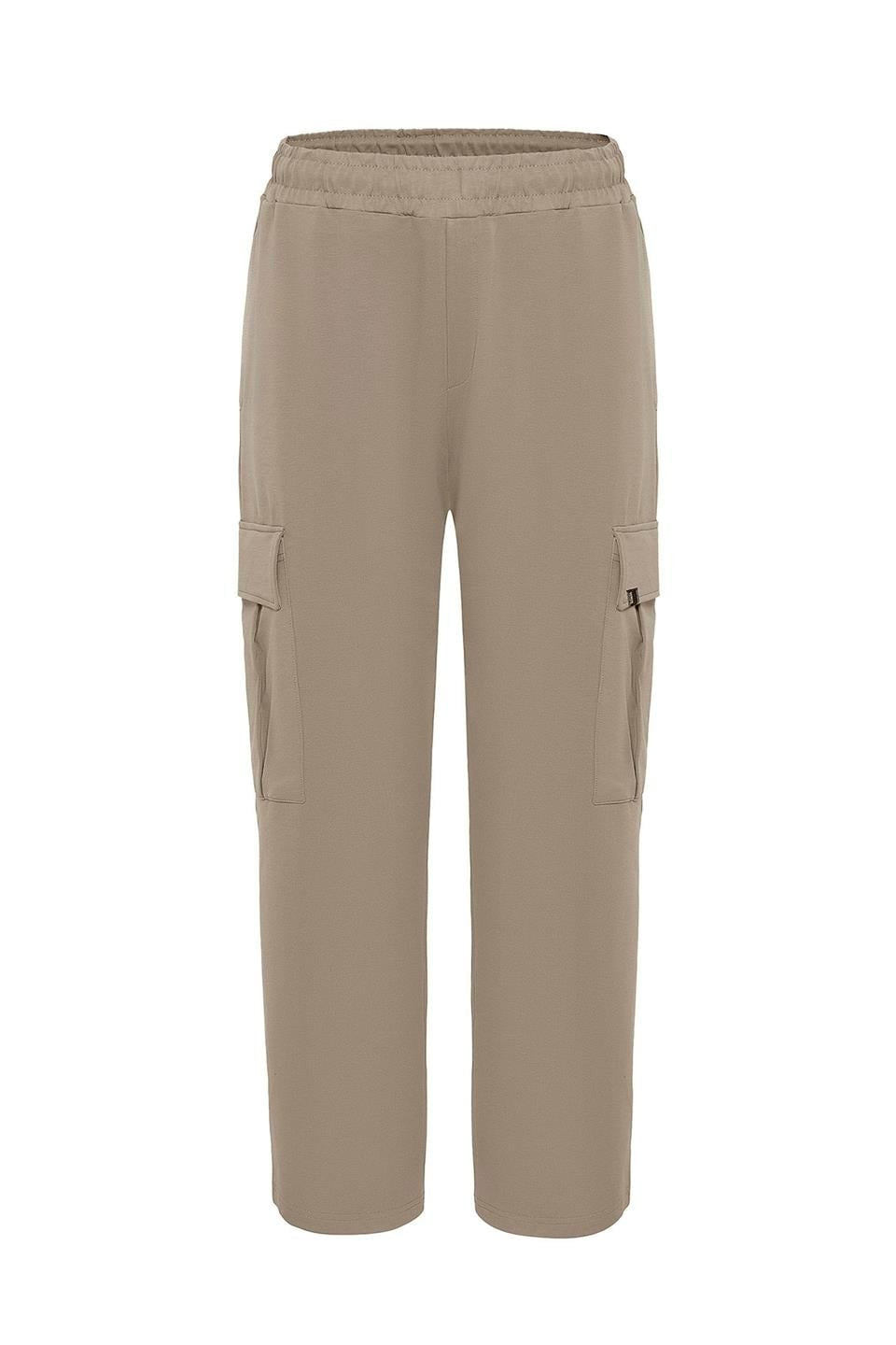 Waistband-Elastic Cargo Baggy Pants