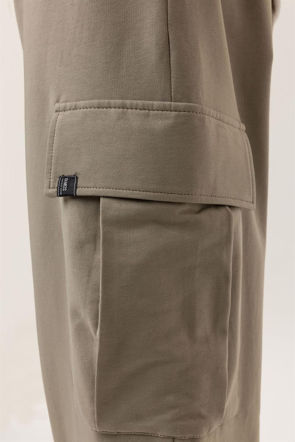 Waistband-Elastic Cargo Baggy Pants