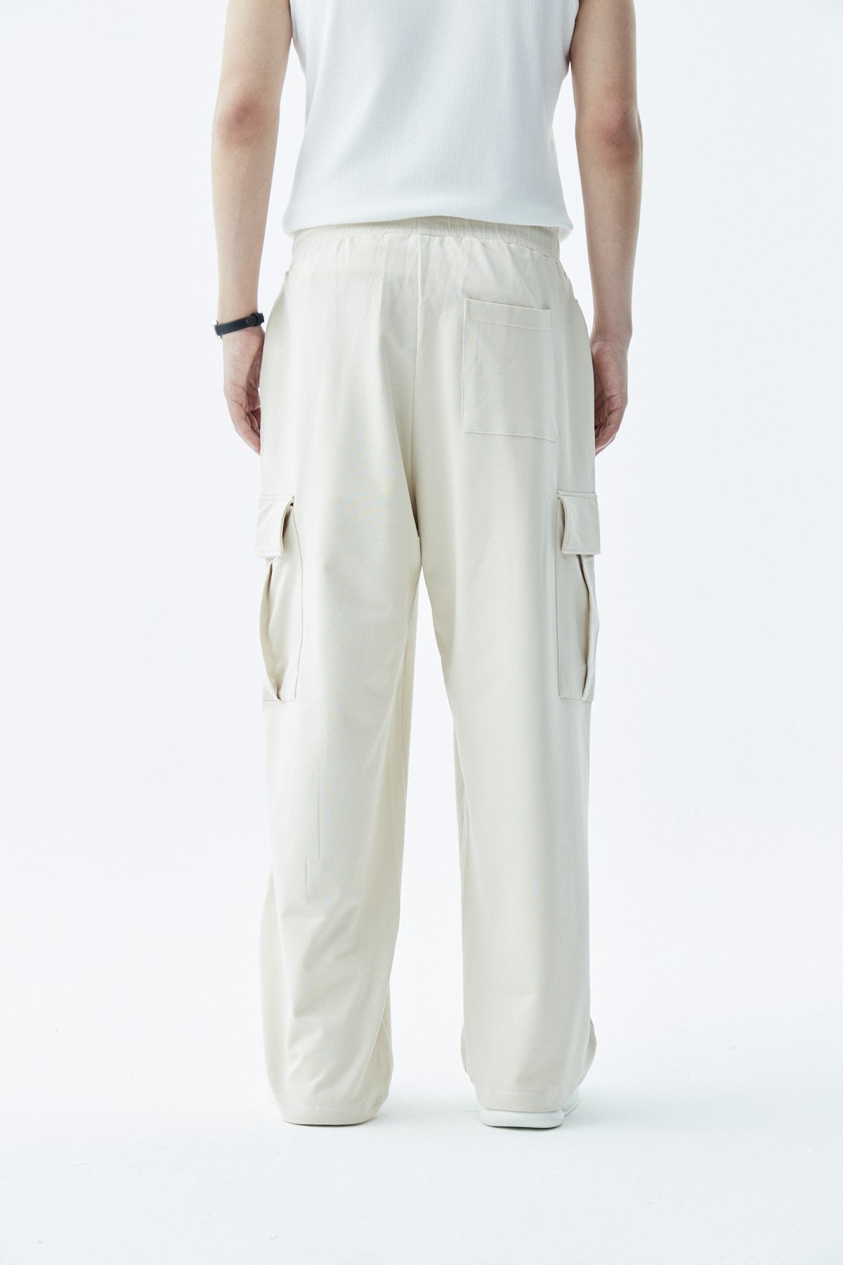 Waistband-Elastic Cargo Baggy Pants