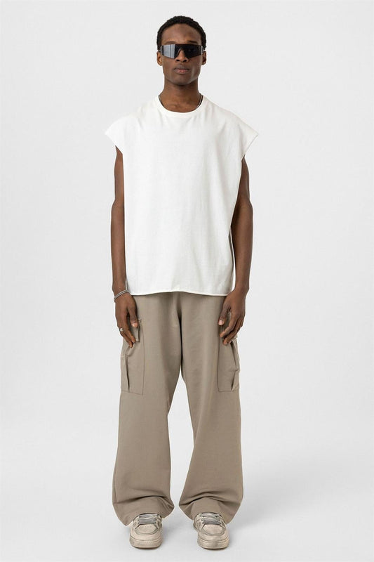 Waistband-Elastic Cargo Baggy Pants