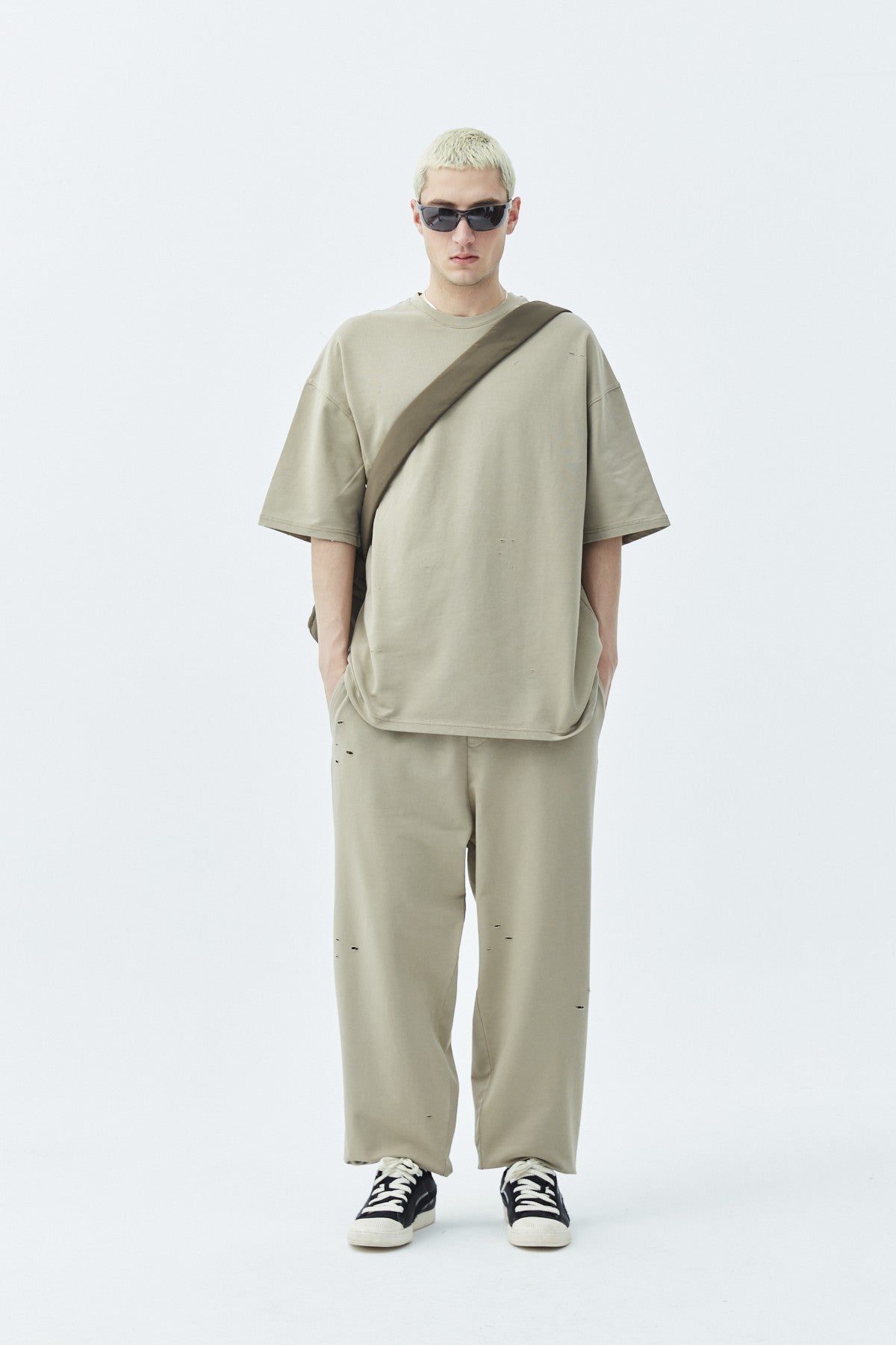 Oversized Sweatsuit Set with Cutout Details