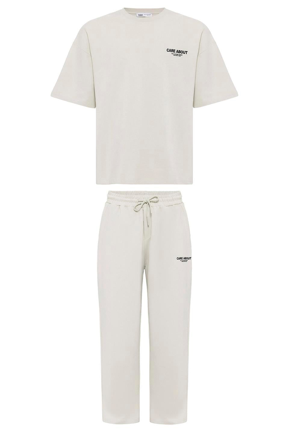 Care About Printed Oversized Sweatsuit Set - 40-573