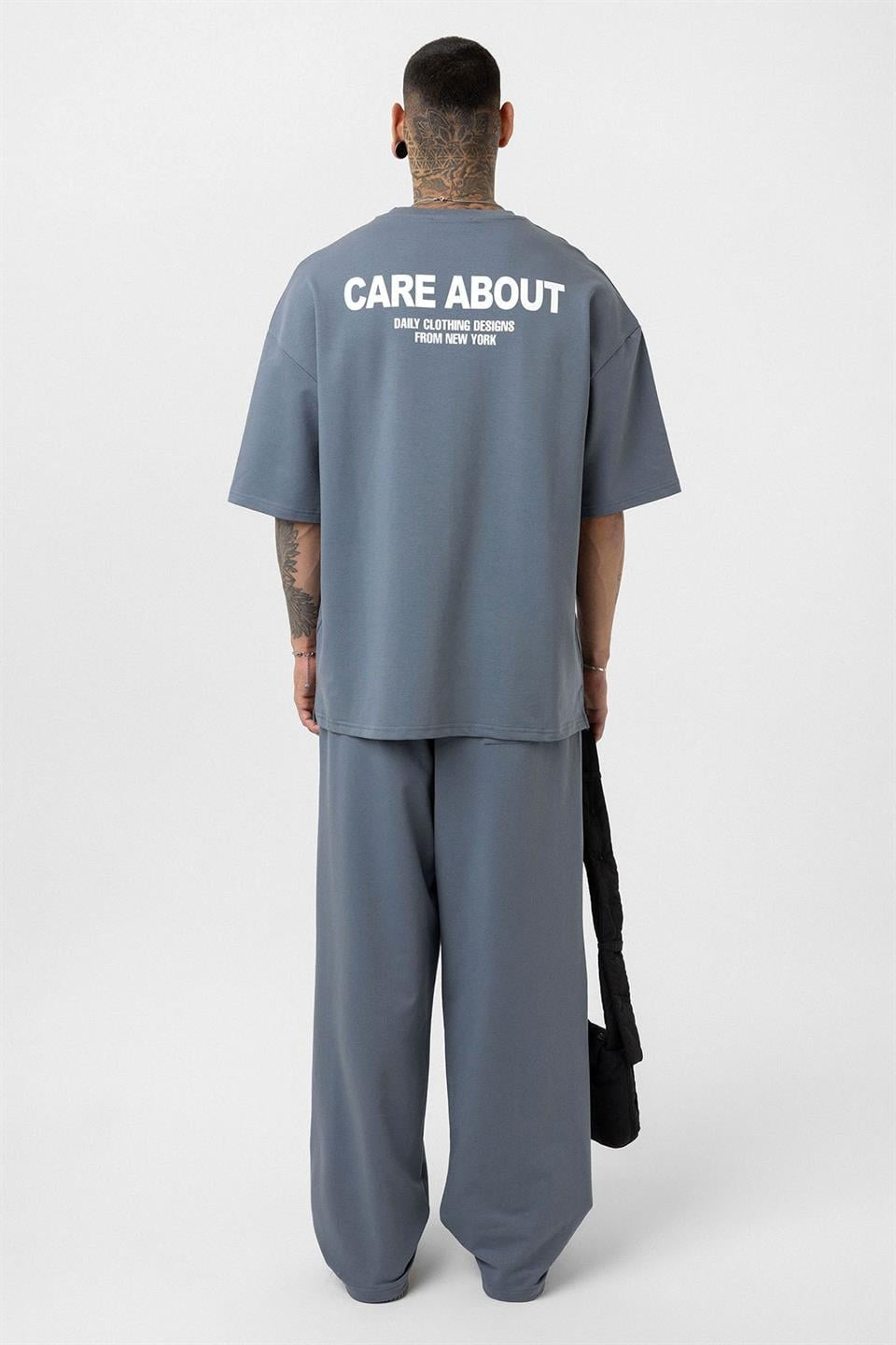 Care About Printed Oversized Sweatsuit Set - 40-573